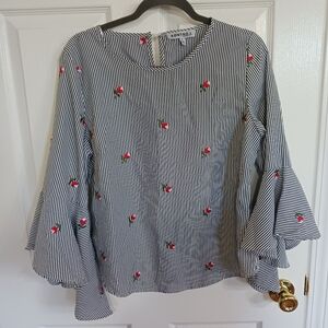 Kontrol womens Striped Black white blouse